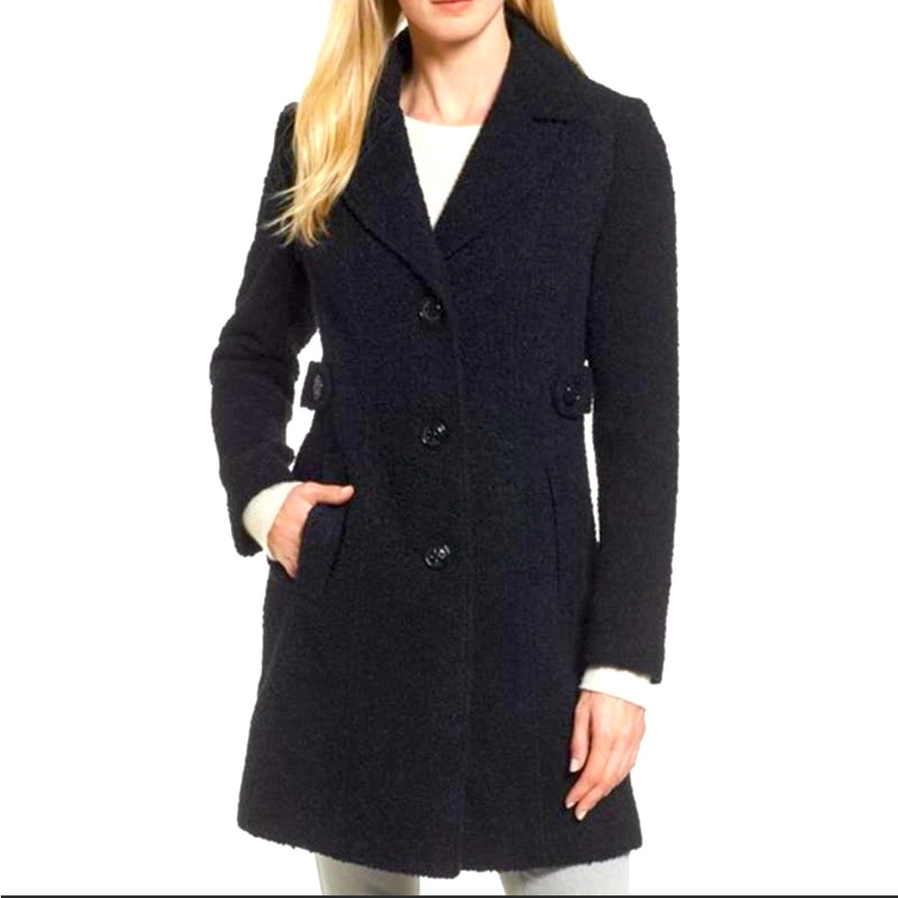 Gallery New York Black Boucle Knit Coat Sz L